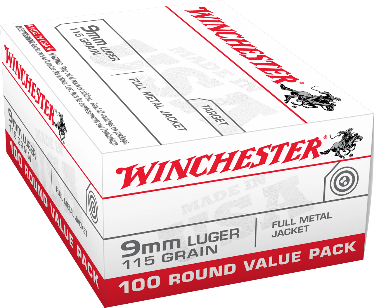 Winchester 9mm Luger 115gr FMJ Value Pack- USA9MMVP - 1000 Rounds