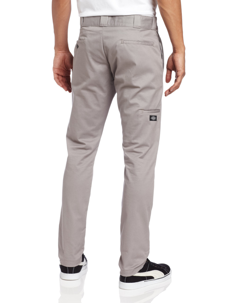 Dickies Men's Skinny Straight Double Knee Work Pant, Silver Gray