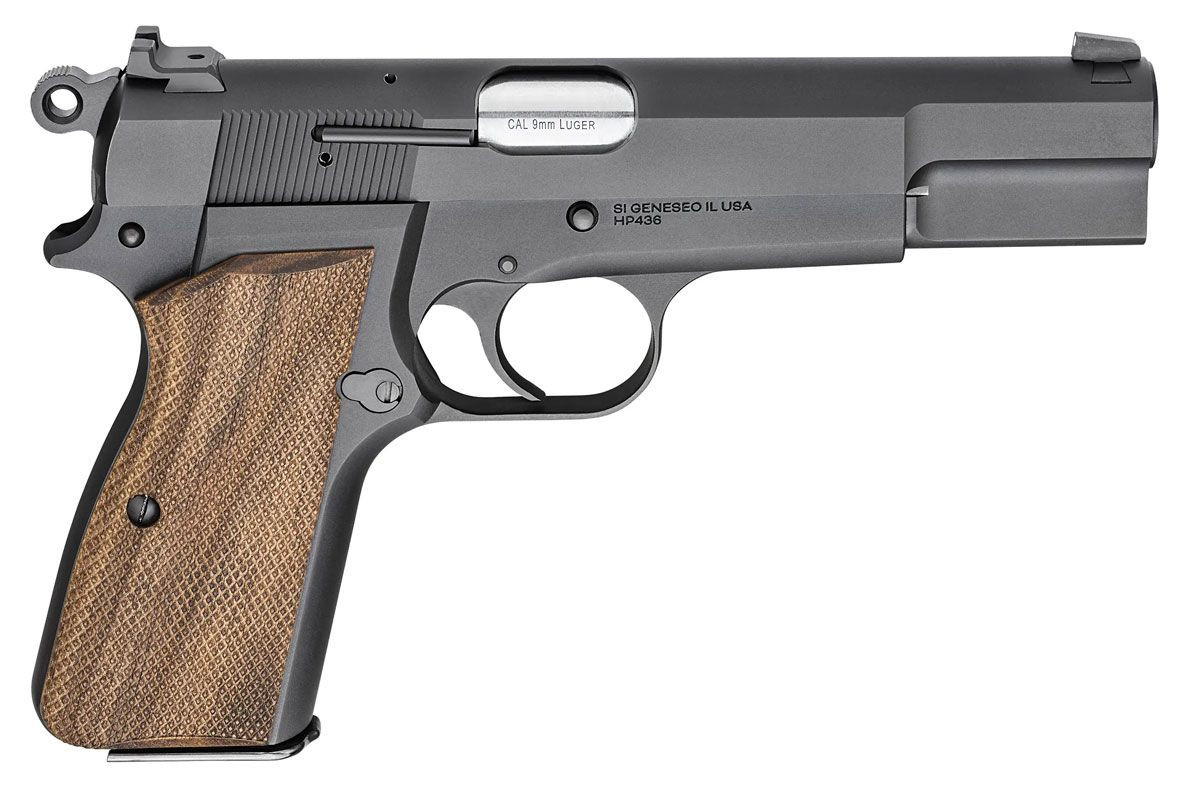 Springfield SA-35 9mm Pistol With Checkered Walnut Grips, Black