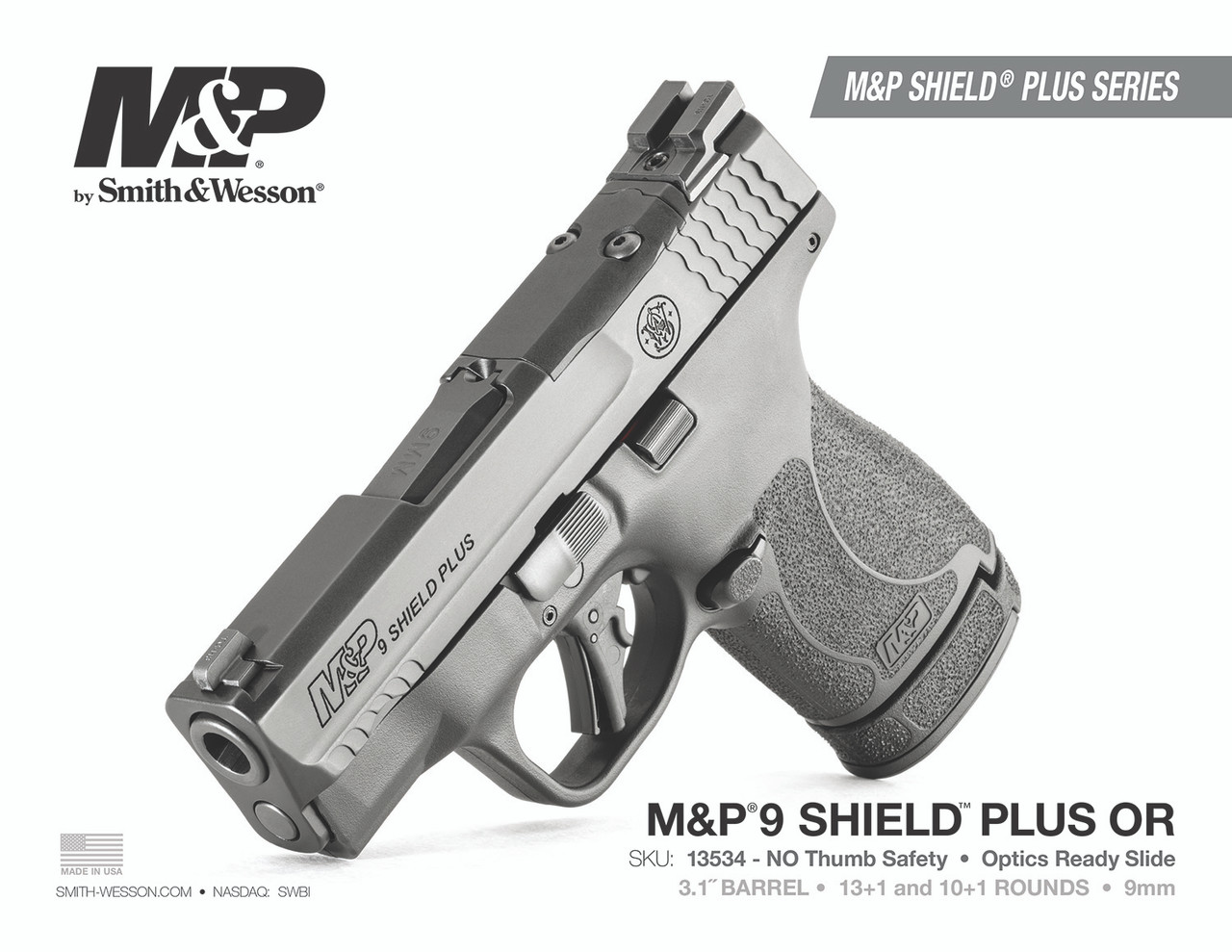 Smith Wesson 13534 MP9 Shield Plus 9mm Luger 3.10 101 131