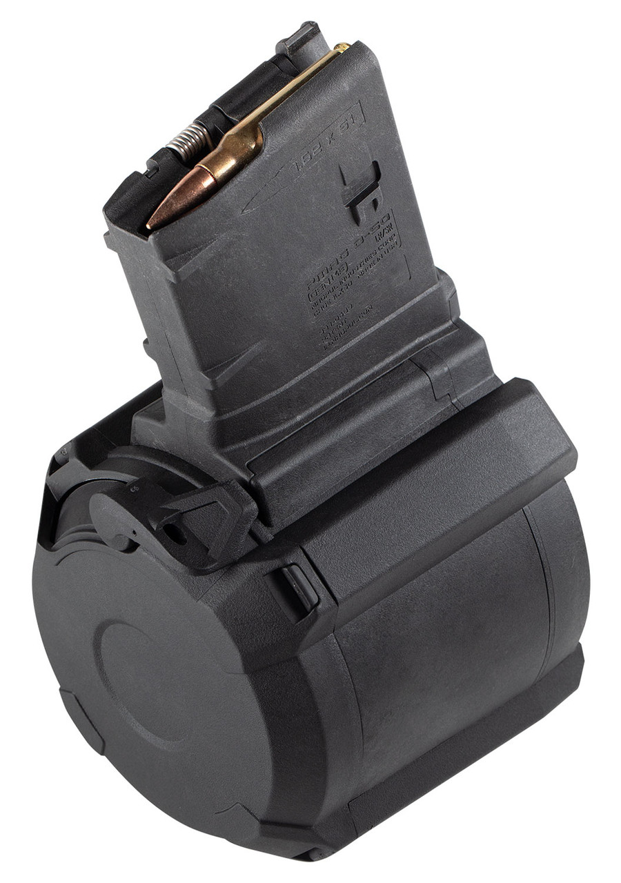 Magpul MAG993-BLK PMAG D-50 GEN M3 Black Drum 50rd 308 Win, 7.62