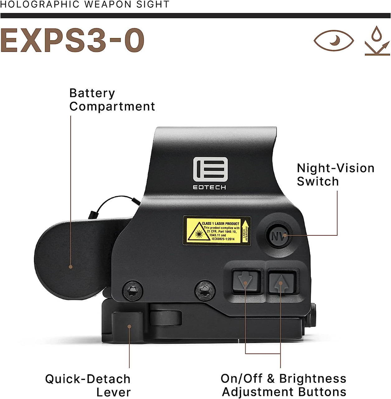 EOTECH EXPS3-0 EXPS Holographic Weapon Sight With 68 MOA Ring & 1
