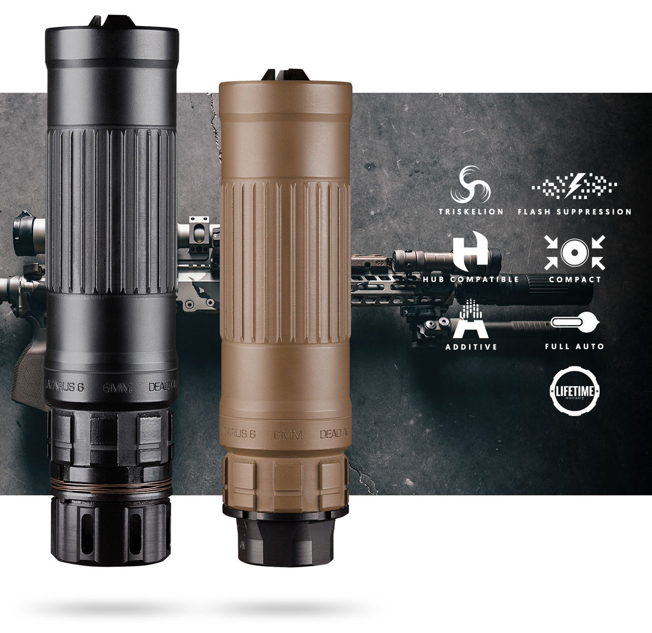 Dead Air Lazarus 6 Suppressor KeyMo Adapter, Black, 6.42