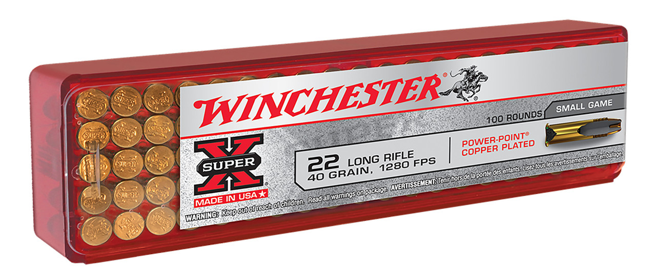 Winchester Super-X 22 LR 40 Grain Power-Point Copper Plated
