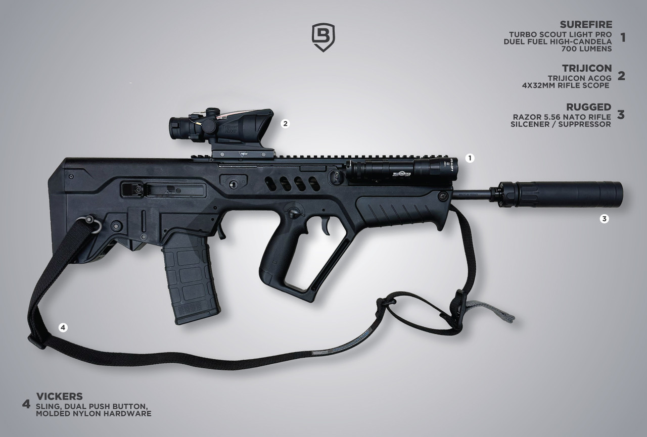 Tavor SAR Battle Bundle - Optic, Light, Sling & RZR Suppressor Option