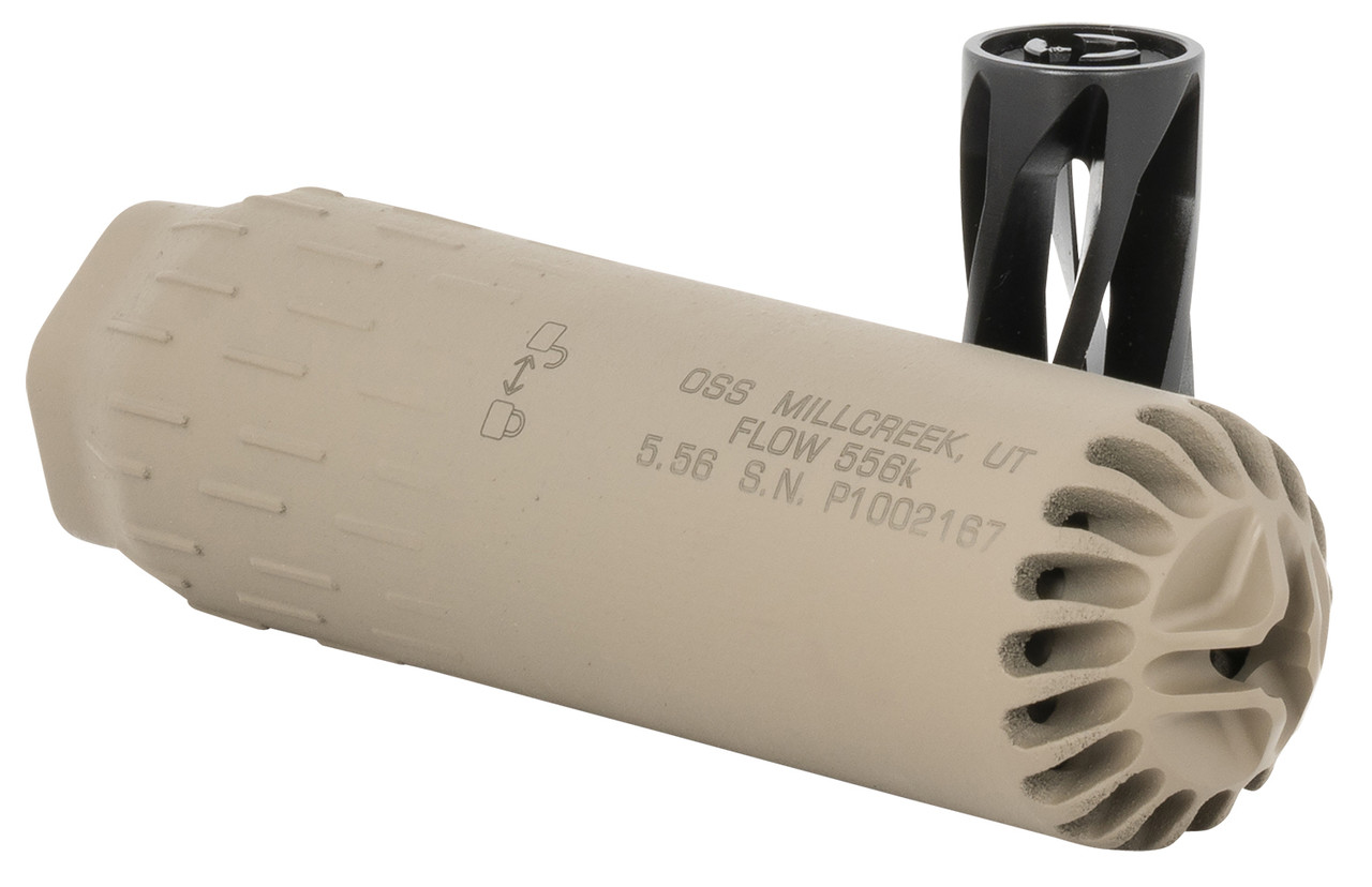 HUXWRX Flow 556K Suppressor, Multi-Caliber, 5.56, 1/2x28, Flash