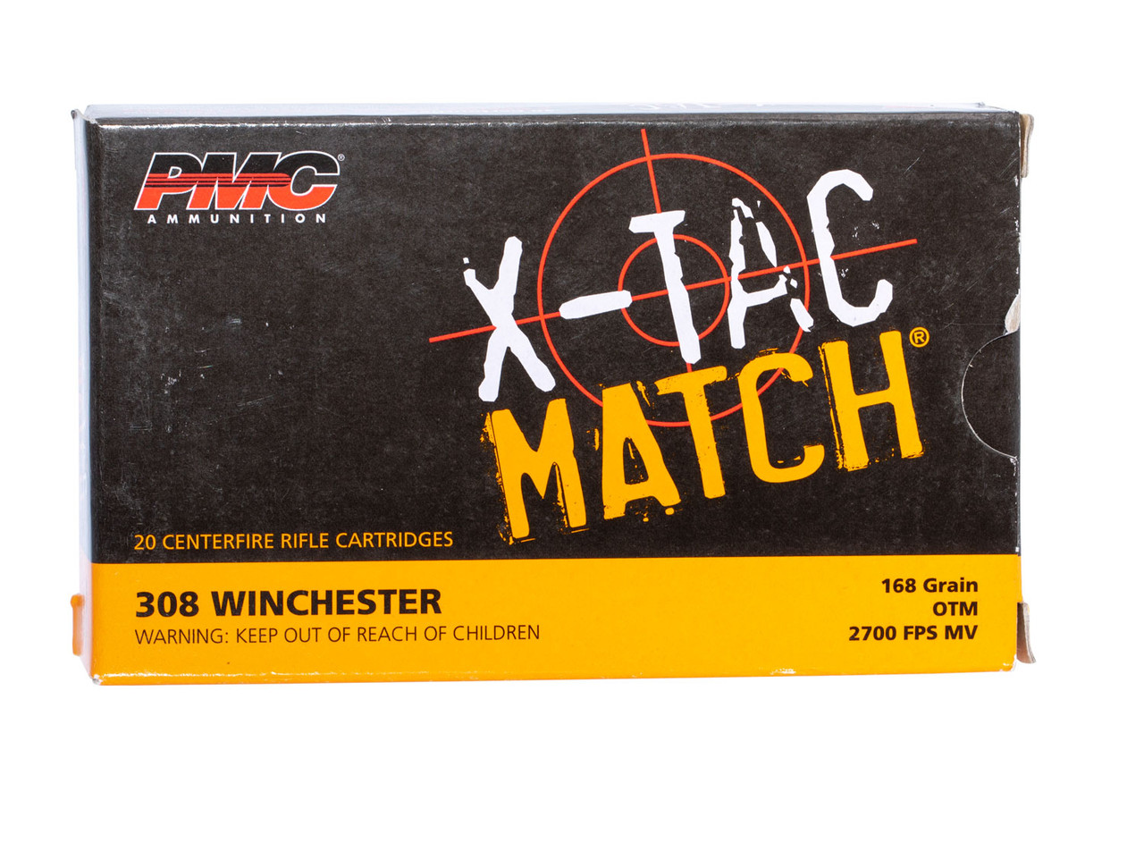 PMC X-Tac Match 308 Winchester 168 Grain Open Tip Match