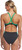MP Michael Phelps Women's Splice Mid Back 1 Piece Swimsuit, BLK/GN-30