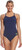 Michael Philips Solid Mid Back Swimsuit, Navy Blue, 24