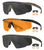 Wiley X Saber Advanced Shooting Glasses W/ 3 Interchangeable Lenses (Grey/Clear/Rust)