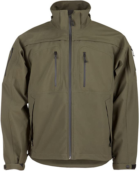 5.11 Tactical Sabre 2.0 Waterproof Jacket, Polyester Bonded Softshell, Detachable Hood, Style 48112