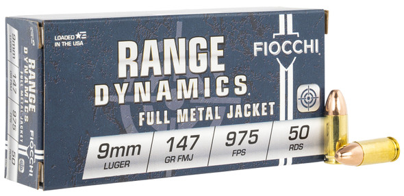 Fiocchi 9APD Range Dynamics 9mm Luger 147 gr 975 fps Full Metal Jacket