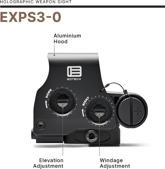 EOTECH EXPS3-0 EXPS Holographic Weapon Sight With 68 MOA Ring & 1 MOA Dot Reticle