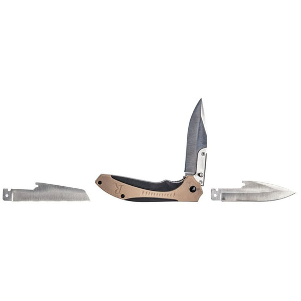 Remington RXB Liner Lock Folding Knife 4.5" Closed- Includes Changeable Blades (Tan/Black)