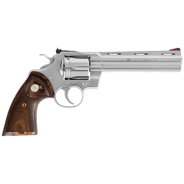 Colt Python 357 Magnum Pistol Stainless Steel Walnut grips