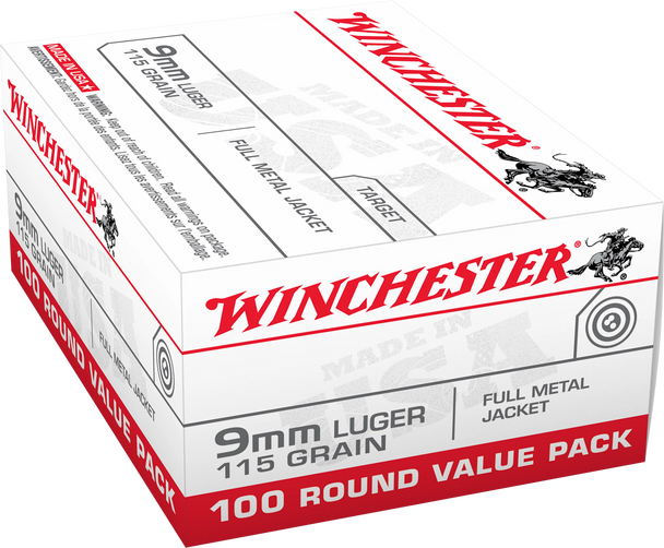 Winchester 9mm Luger 115gr FMJ Value Pack- USA9MMVP