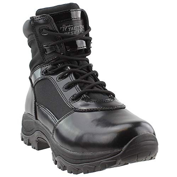 TR Belleville TR906Z Men's 6" Hot Weather High Shine Side-Zip Boot, Black-