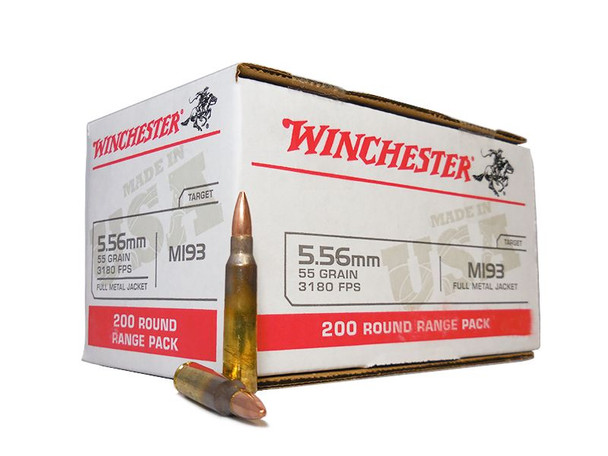 Winchester 5.56 MM 55 GR M193 FMJ 200 ROUNDS