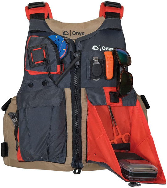 Absolute Outdoor Onyx Kayak Fishing Paddle Vest Life Jacket, Adult Oversize