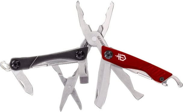 Gerber 30-000417 Dime 10 Function 3Cr13 Stainless Steel Multi-Tool, Red