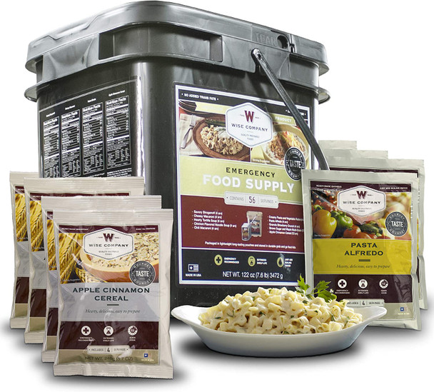 Wise Food Company Emergency Freeze Dried Breakfast and Entrée Bucket - 56 Servings