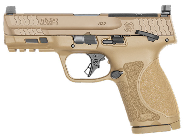 Smith  Wesson 13573 MP M2.0 Optic Ready Striker Fire 9mm Luger 4 Barrel 151 Flat Dark Earth Polymer Frame With Picatinny Acc. Rail Optic Cut FDE Armornite Stainless Steel Slide Manual Safety
