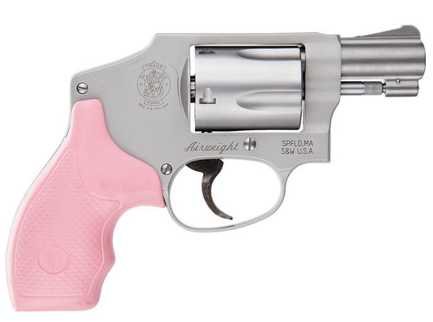 Smith  Wesson 150466 Model 642 Airweight 38 SW Spl P Stainless Steel  1.88 Barrel  5rd Cylinder Matte Silver Aluminum Alloy JFrame Pink Polymer Grip Snagfree Enclosed Hammer Internal Lock