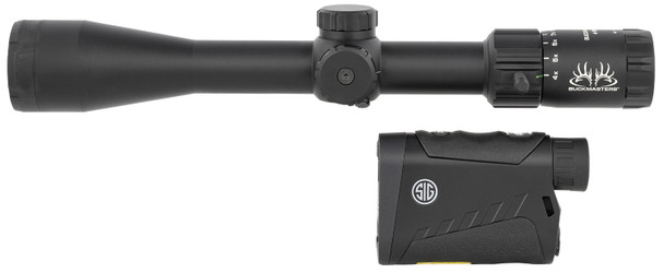 Sig Sauer  SOK15BM05 Buckmasters Combo Kit Black Anodized 4-16x 44mm 1" Tube BDC Reticle Red Laser Features Buckmaster Scope/Buckmaster 1500 Rangefinder