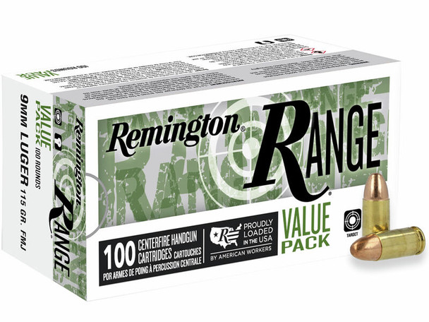 Remington Range 9MM 115 Grain Full Metal Jacket - T9MM3 - 600 Round Value Pack