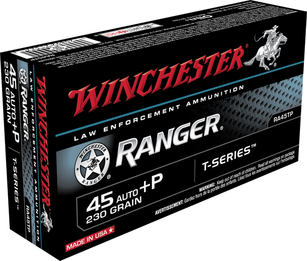 Winchester Ranger 45 ACP AUTO 230 Grain +P T-Series Bonded Jacketed Hollow Point