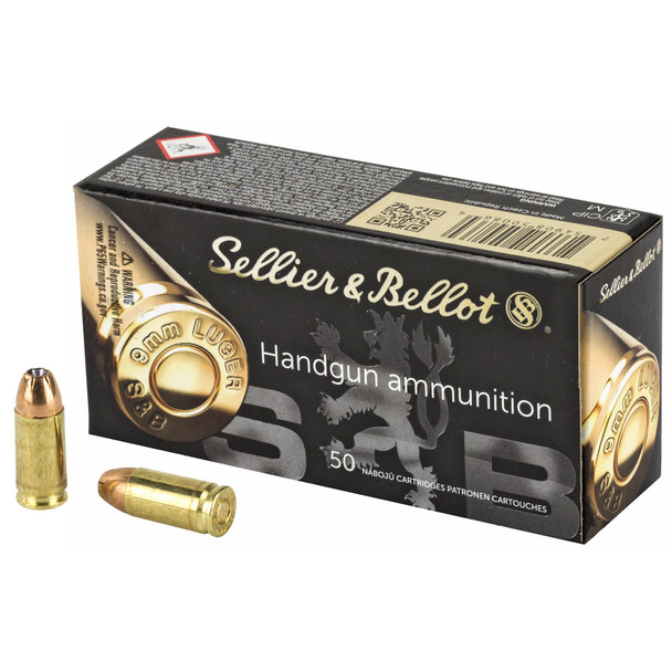 Sellier & Bellot SB9D Handgun 9mm Luger 124 gr Jacket Hollow Point 50 Per Box/ 20 Case