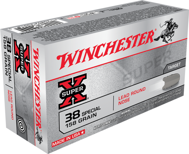 Winchester Super X .38 Special 158 Grain Lead Round Nose Ammunition