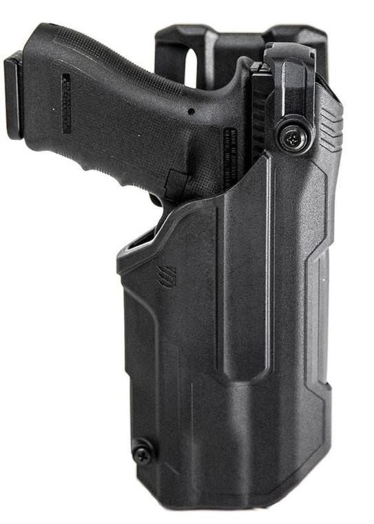 Blackhawk T-Series L3D Light-Bearing Holster fits Glock 20,21,36,38, (22/23 Gen 5) S&W M&P no Thumb Safety, HK VP9 with TLR-1/2 Polymer Right Hand Black