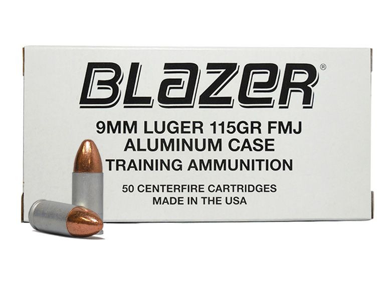 BLAZER 9MM 115 GR FMJ ALUMINUM CASE 1000 ROUNDS