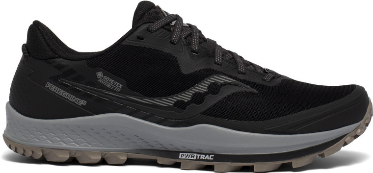 Saucony Peregrine 11 GTX Men's Athletic Running Shoes, Black/Gravel - S20643-45
