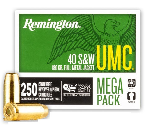 Remington UMC .40 S&W 180 grain Full Metal Jacket 250 Round Mega Pack - 23779