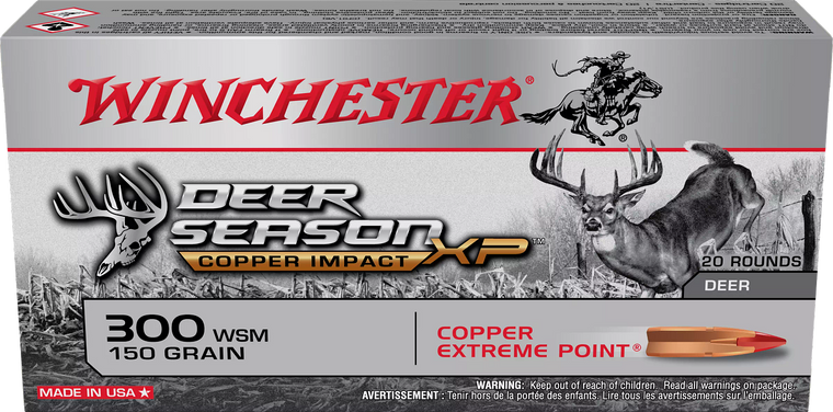Winchester Deer Season XP Copper Impact .300 Winchester Short Magnum Ammunition Copper Extreme Point 150 Grains (100 Rounds)- X300SDSLF
