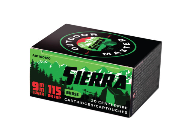 Sierra Outdoor Master, 9MM, 115Gr, Jacketed Hollow Point - A81100120