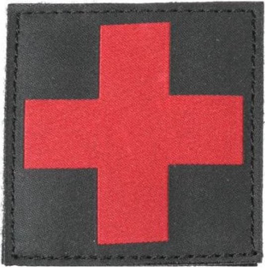Blackhawk Red Cross ID Black Patch w/ Hook & Loop - 90RC00BK