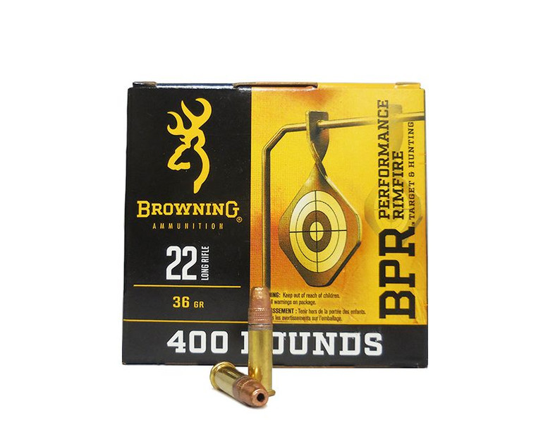 Browning 22 Long Rifle Ammunition B194122401 36 Grain Plated Hollow Point 400 ROUNDS Free Shipping!