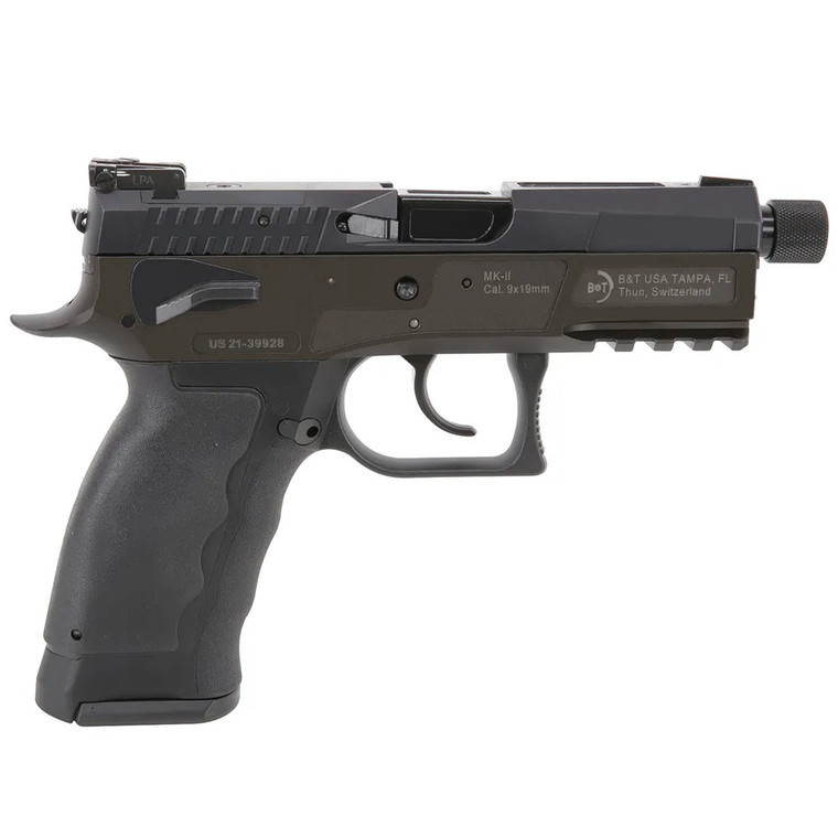 B&T MK-II Pistol 9mm 4.3" Barrel Threaded Barrel DA/SA Pistol With Slight Discoloration