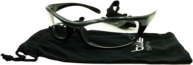 Bolle Safety 253-SR-40066 Safety Spider Eyewear with Black Nylon + TPE Frame and Clear Lens