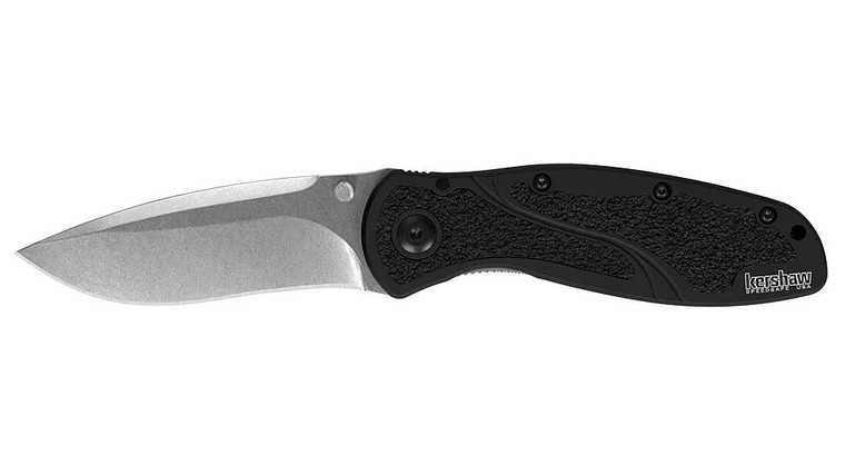 Kershaw Blur Recurved Folded Pocket knife Blade, Black/Stonewashed