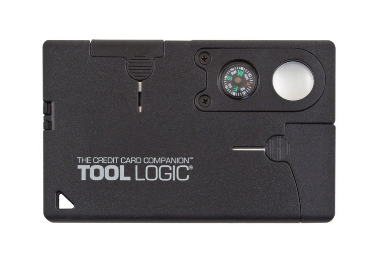 SOG-Tool Logic Credit Card Companion w Lens/Compass CC1SB 9 Tools, Blk, 2" Blade