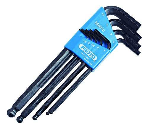 Stanley Proto J4996 Round Head Hex Key Set-Metric, 9-Piece