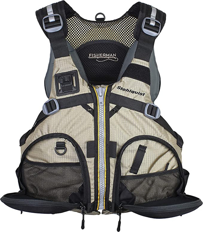 Stohlquist Fisherman Lifejacket (PFD) Khaki, SM/MD