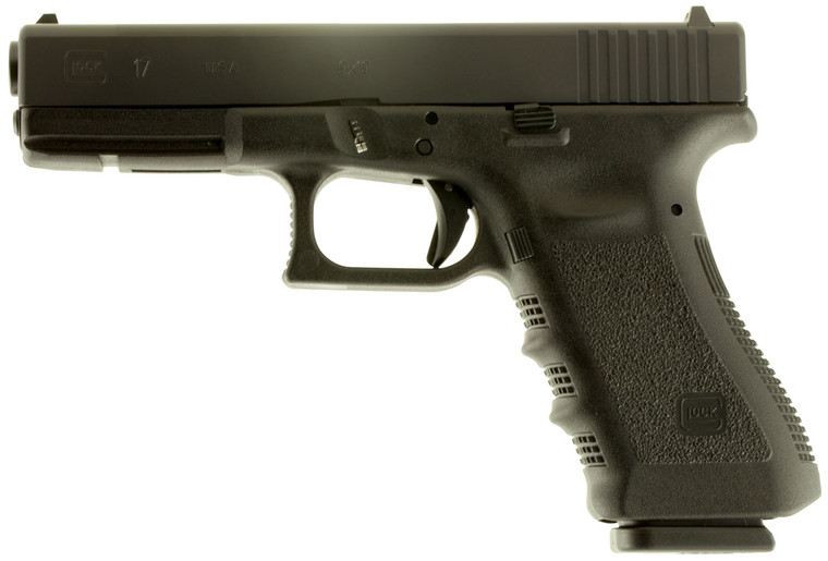 Glock UI1750203 G17 Gen3 9mm Luger  4.48 Barrel 171 Black Polymer Frame  Slide Finger Grooved Rough Texture Grip Safe Action Trigger US Made
