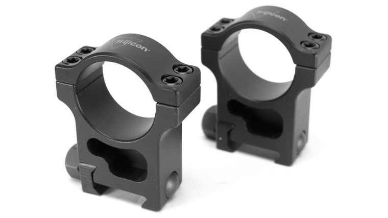 Trijicon AC22011 Scope Ring Set  Picatinny Rail Extra High 30mm Tube Black Hardcoat Anodized Aluminum