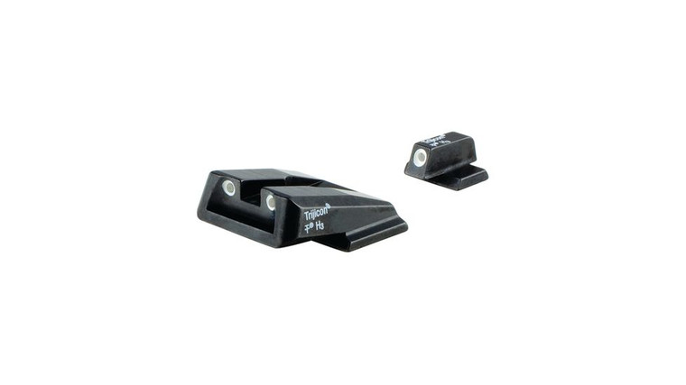 Trijicon 600714 Bright  Tough Night Sight Set 3Dot Tritium Green with White Outline Front  Rear Black Frame for SW MP Shield