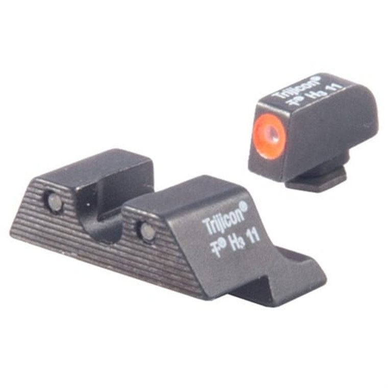 Trijicon 600538 HD Night Sight Set 3Dot Tritium Green with Orange Outline Front Green with Black Outline Rear Black Frame for Most Glock Except MOS Variants